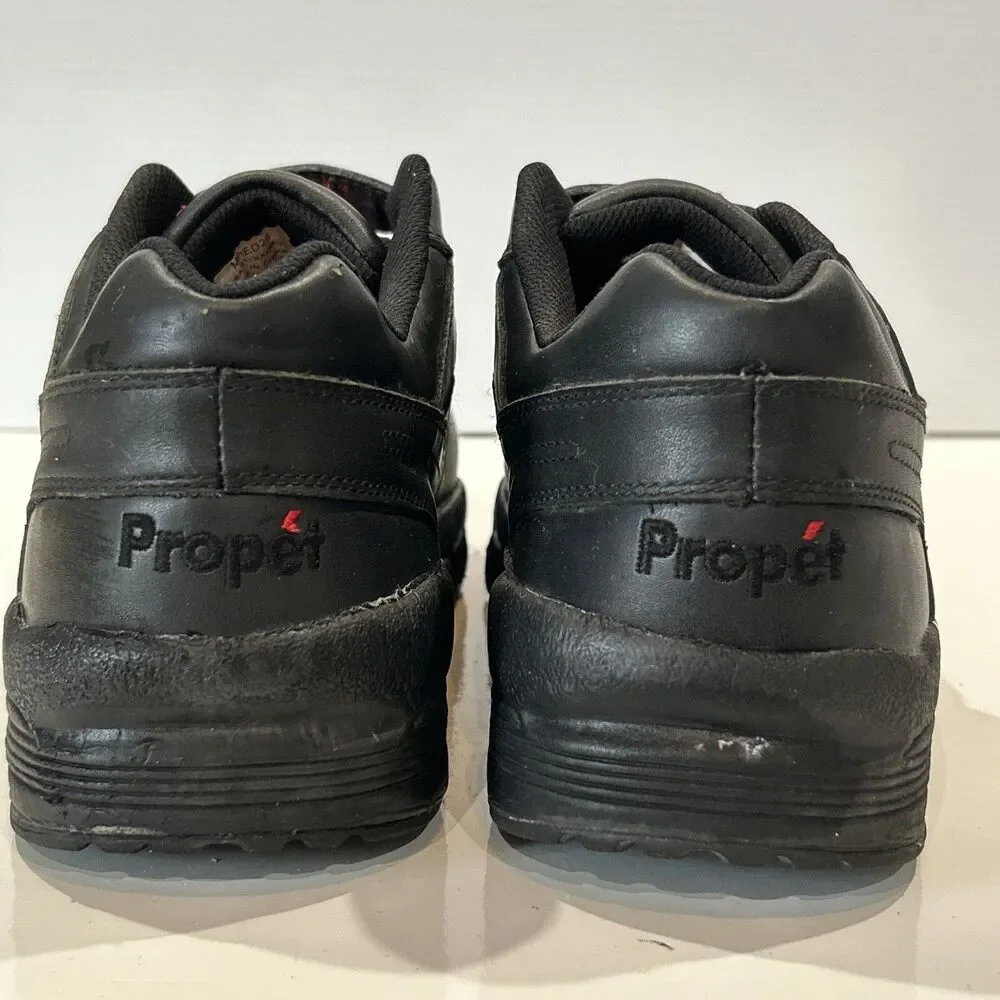 Propet Ped Walker Men 11 5E Wide Strap Orthotic Shoes Black Leather Sneakers